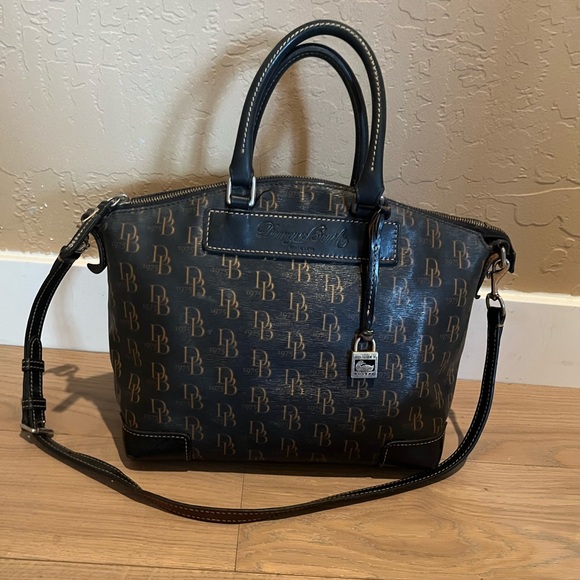 Dooney & Bourke Handbags - Dooney & Bourke Leather trim and Coated canvas Satchel